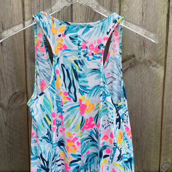 Lilly Pulitzer Women Trapeze Dress Tippy Top Scoop Neck Asymmetrical Hem Blue XS - Picture 5 of 8